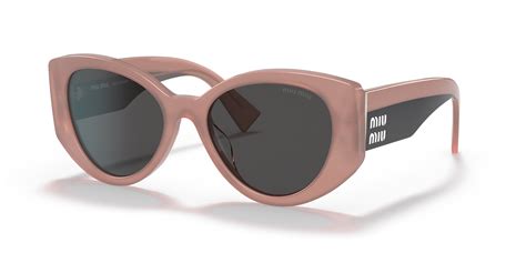 Miu Miu MU 03WS 53 Dark Grey & Pink Opal Sunglasses